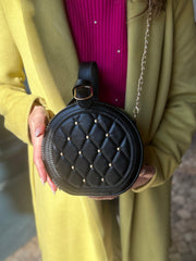 Geanta neagra rotunda Dona