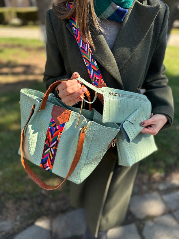 Set genti verzi crocodil 4 in 1 Katia