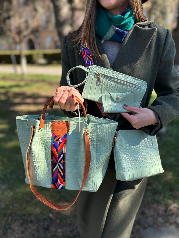 Set genti verzi crocodil 4 in 1 Katia