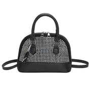 Geanta neagra / argintie cu strasuri Maura