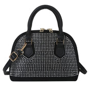 Geanta neagra / argintie cu strasuri Maura