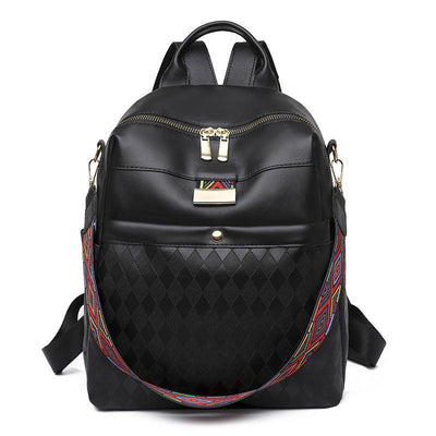 Rucsac negru bretea colorata Iris - TIARA CONCEPT STORE