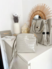 Set genti gri crocodil Ilona 3 in 1