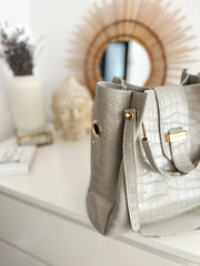 Set genti gri crocodil Ilona 3 in 1