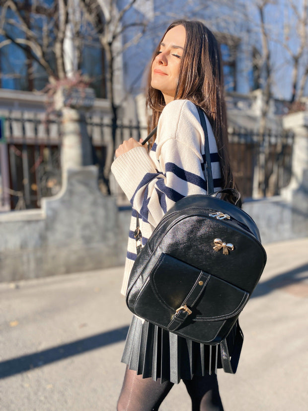 Rucsac negru fundita 4 in 1 Nelly - TIARA CONCEPT STORE